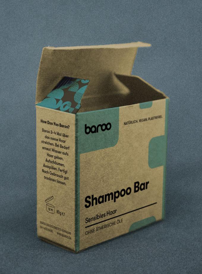 Baroo Festes Shampoo Verpackung Sensibles Haar Ohne Duftstoffe